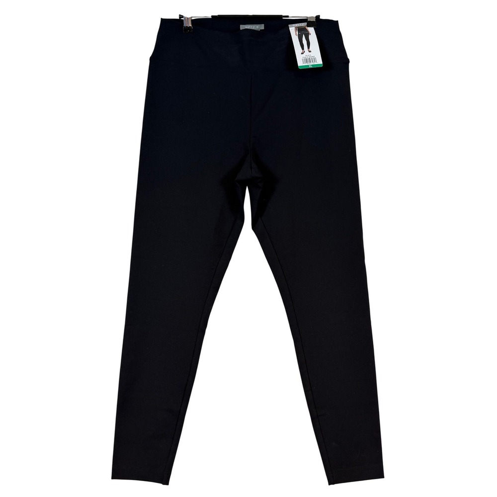 Matty M Womens Black High Waisted Recycled Nylon Leggings XL NEW Athleisure Yoga